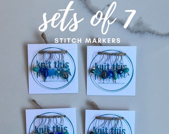 Stitch markers, knitting markers, snag free, gifts for knitters, set of 7