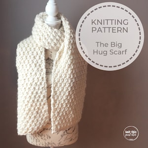 KNITTING PATTERN / scarf knitting pattern / PDF download / wool scarf / easy knitting pattern