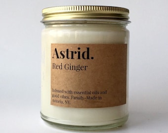 Red Ginger Scented Soy Candle | Astrid Paper and Home