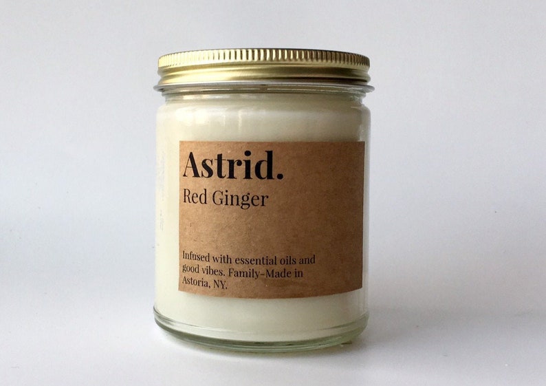 Red Ginger Scented Soy Candle Astrid Paper and Home image 1