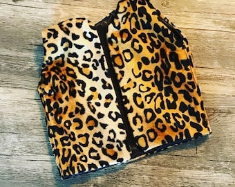 READY TO SHIP- Baby Toddler Kids Leopard Faux Fur Vest