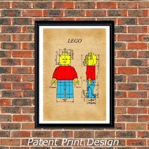 LEGO TECH FIGURE 1979 Patent Drawing.A4 Poster Art Print. Vintage/ Vintage Colour / Black & White / Black and White Colour. Wall decor. Gift