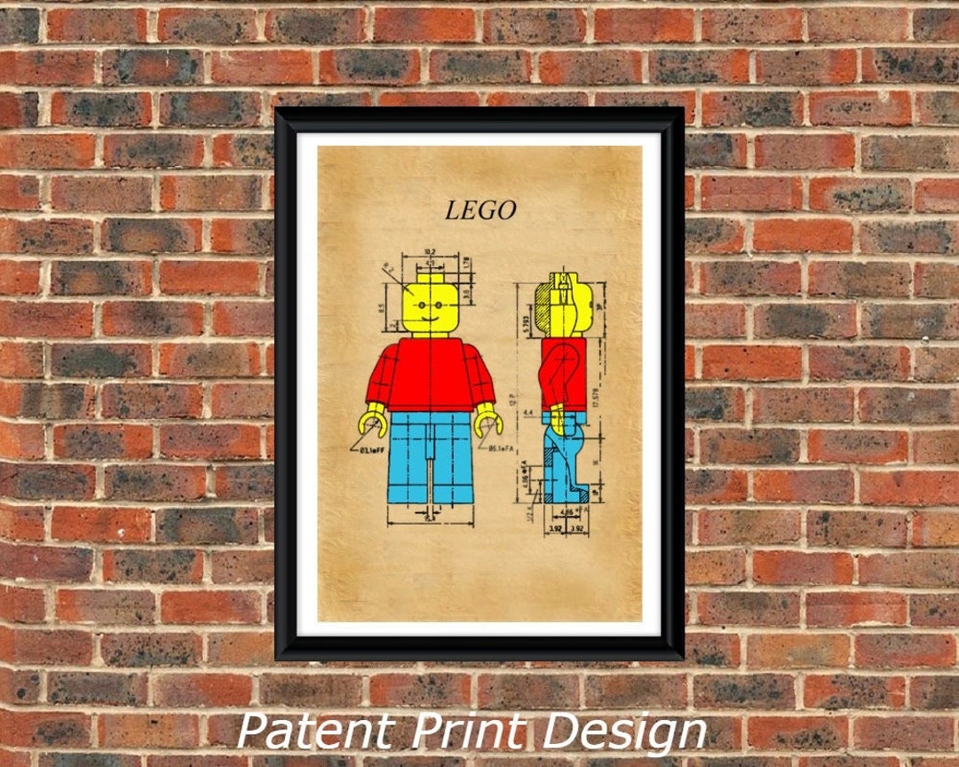 LEGO TECH FIGURE 1979 Patent Drawing.a4 Poster Art Print