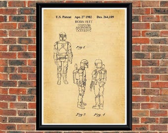 Sci-Fi Character Patent Print – Vintage Blueprint Art, A4 Wall Art (Black & White or Colour)