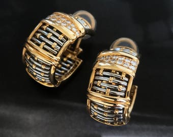 Vintage Cartier Diamond Gold Eariings