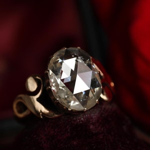 Art Nouveau Large Rose-cut Diamond Solitaire Ring | Antique Large Rose-cut Diamond Solitaire Ring