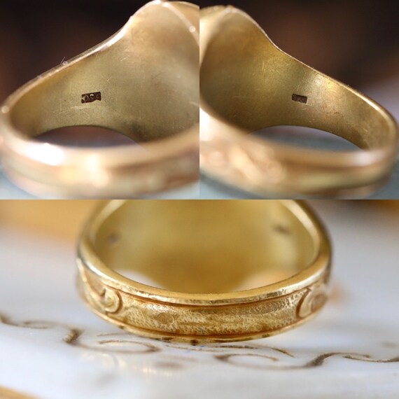 Art Nouveau 18K gold Signet Ring " Ginkgo " - image 9