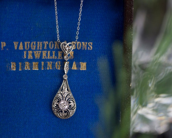 Edwardian Diamond Lavalier Necklace
