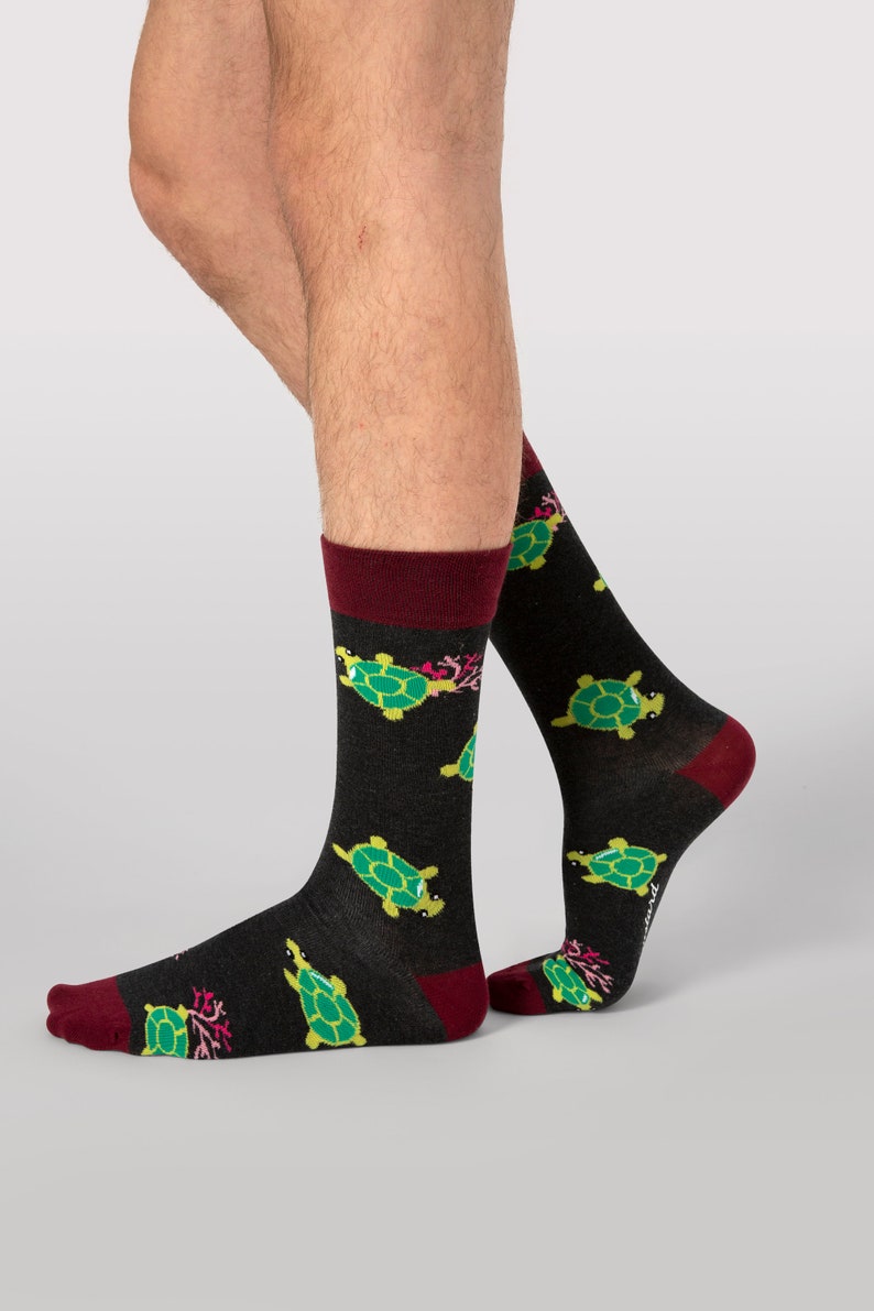 funny socks cool socks Vintage socks | black socks colourful socks sea life socks gift socks Unisex socks Turtle socks