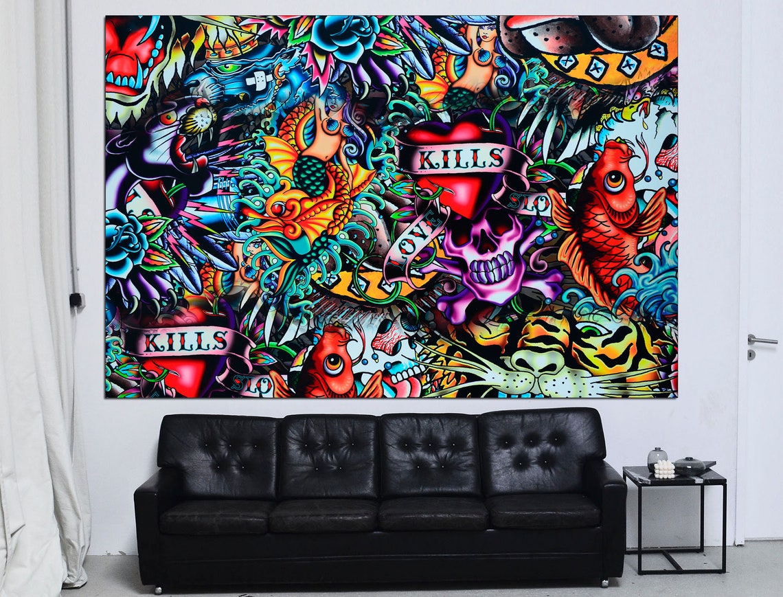 Wand-Dekor Graffiti Street Art Wohnzimmer Dekor Wohnung | Etsy