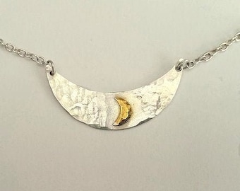 Moon Cradles the Moon Necklace