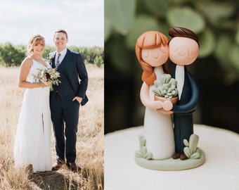 Custom Wedding Cake Topper 5 inch | Cake topper Wedding People | Wedding Cake Topper with Dog