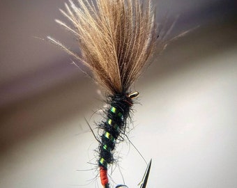 Lightweight Holo// Orange Buzzers size 12 Fly Fishing Flies Trout Set of 3