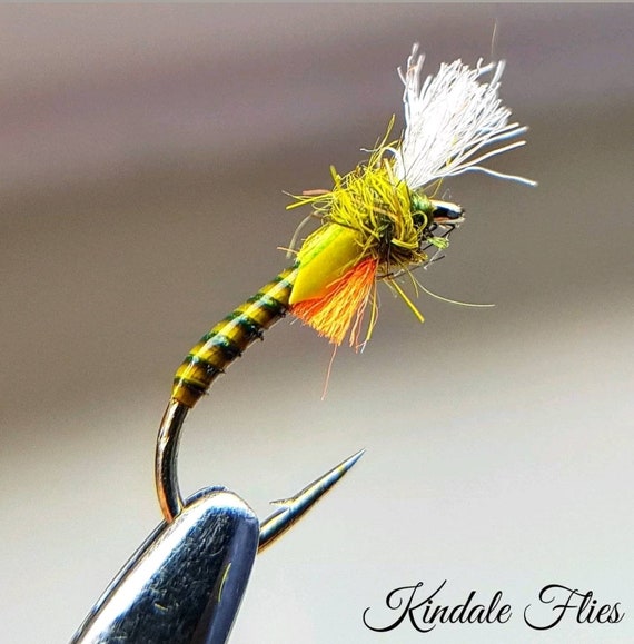 Lightweight Holo// Red Buzzers size 14 Set of 3 Fly Fishing Flies Trout