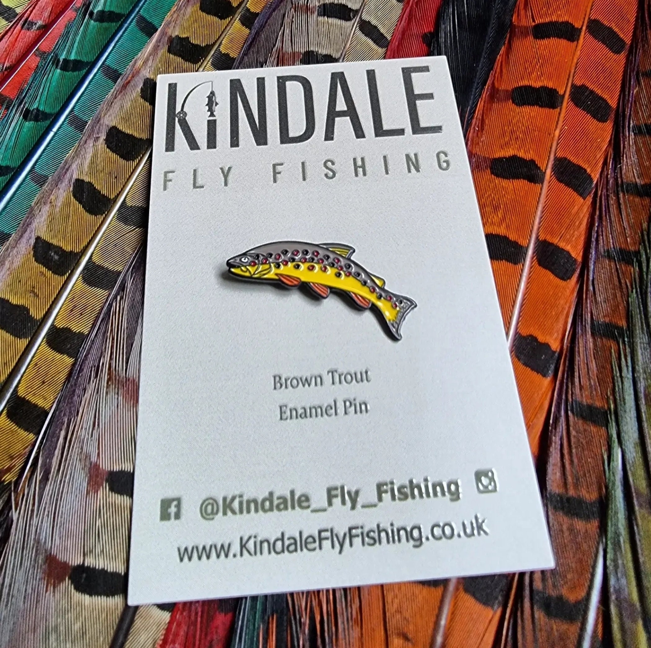 Brown Trout Enamel Badge Fly Fishing Lapel Pin 
