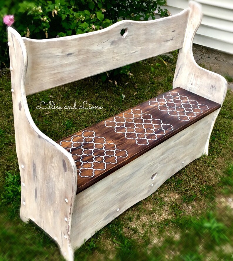 Sold White Farmhouse Entryway Bench French Country Bench Etsy