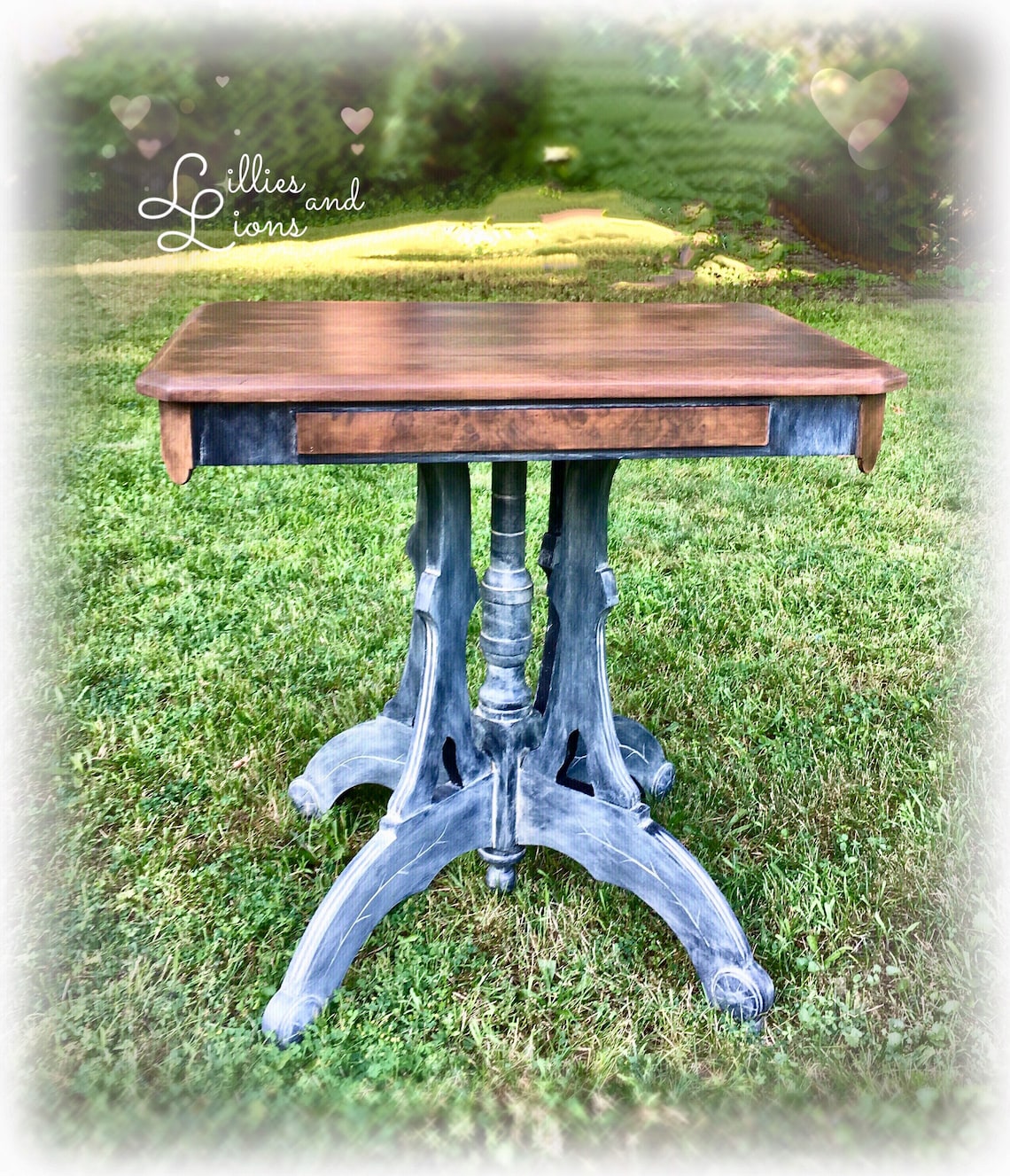 Sold Black Farmhouse End Table French Country Shabby Chic Etsy