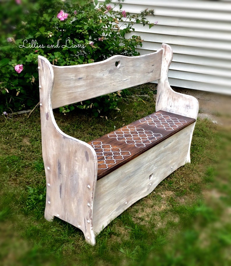 Sold White Farmhouse Entryway Bench French Country Bench Etsy