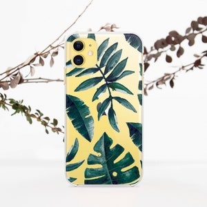 Tropical Leaves iPhone 13 iPhone 6 Case iPhone SE Case Clear iPhone 8 Tropics iPhone 6 Plus Clear Case Leaves iPhone 6s Clear Case  696D1069