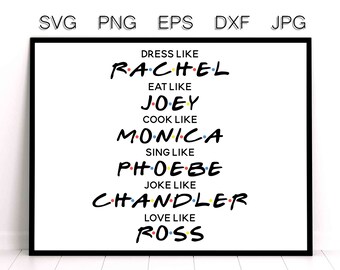 Download Friends Tv Names Svg Etsy