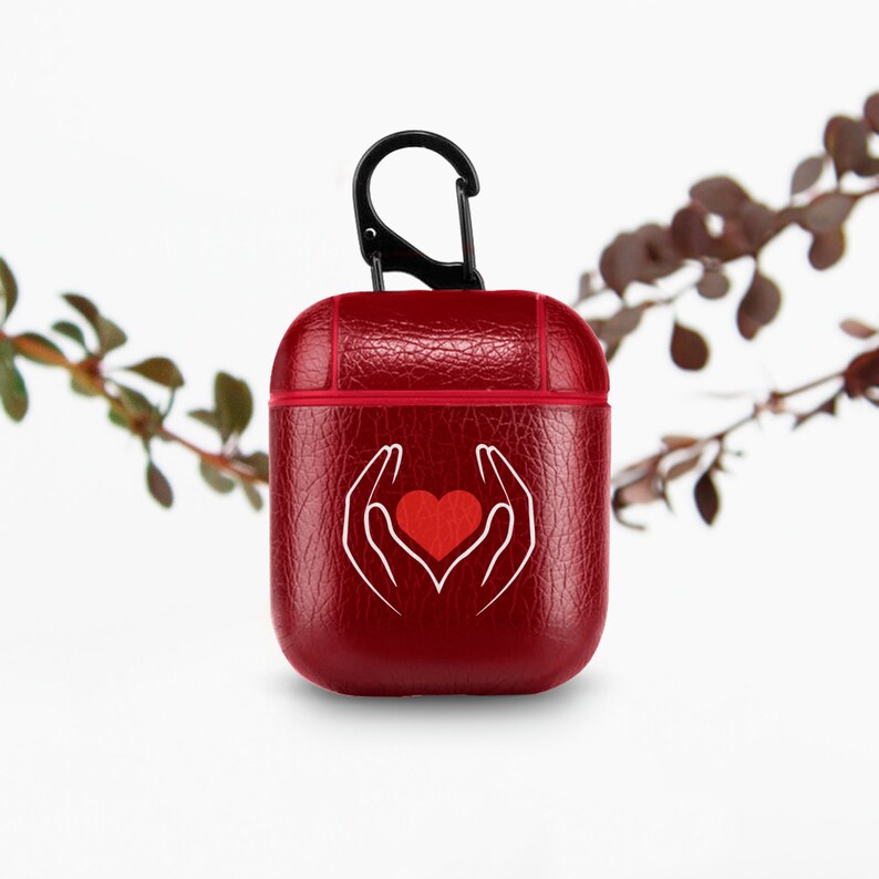 Heart AirPod Case For Women AirPod Pro Case For Girls Heart In Hands Eco Leather AirPods Case Love AirPods Pro Case 2019 2020 696D9319