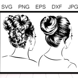 Woman haircuts silhouettes SVG, Anime haircuts Png, Dxf, Eps