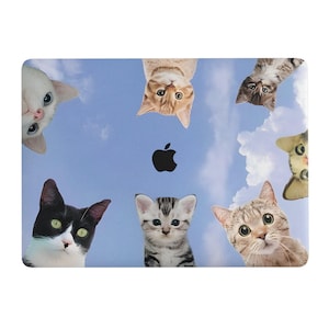 Cute Cat MacBook Case, Cat Lover MacBook Pro Case, MacBook Air Case with Cats, Kawaii MacBook 13 Case, MacBook Pro 15 Cover AR0139