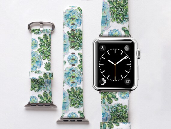 Succulents Apple Watch Band Iwatch Strap Floral Watch Band 19 Etsy