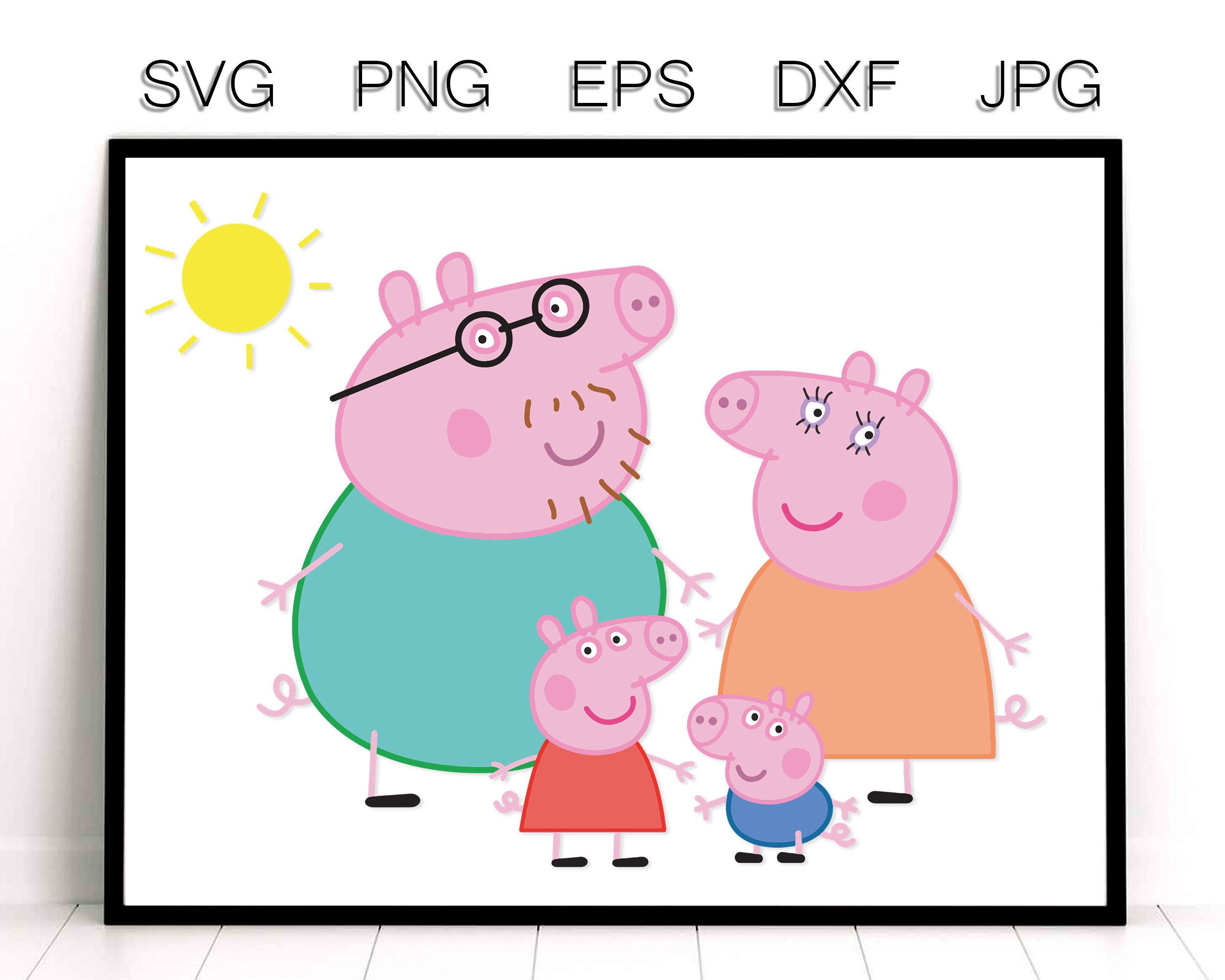 Peppa Pig Svg Eps Peppa Pig Family Svg Png Pdf Peppa Pig Svg File Dxf Peppa Pig Cutting Files Peppa Pig Vector Svg Peppa Pig