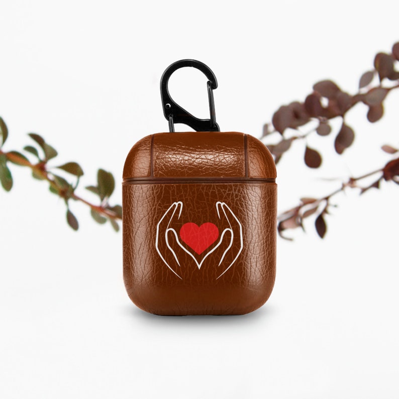 Heart AirPod Case For Women AirPod Pro Case For Girls Heart In Hands Eco Leather AirPods Case Love AirPods Pro Case 2019 2020 696D9319