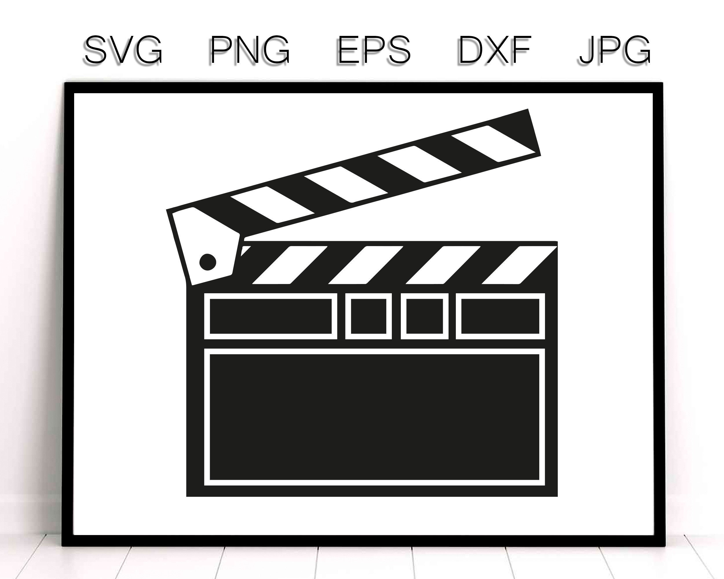 Tijd Springplank krullen Filmlogo Action Clapper Sign SVG vector Bestand om eps - Etsy België
