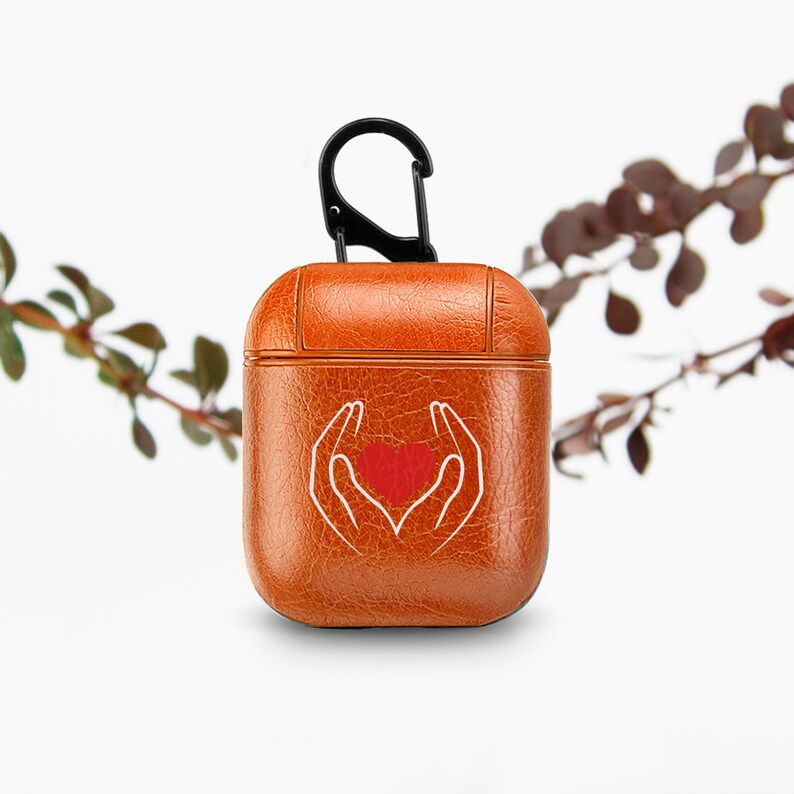 Heart AirPod Case For Women AirPod Pro Case For Girls Heart In Hands Eco Leather AirPods Case Love AirPods Pro Case 2019 2020 696D9319