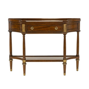 Vintage French Louis XVI Style Single Drawer Console With Fancy Brass Accents