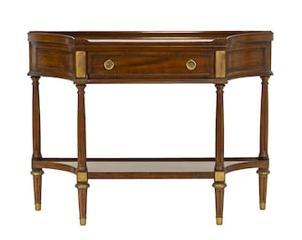 Vintage French Louis XVI Style Single Drawer Console With Fancy Brass Accents