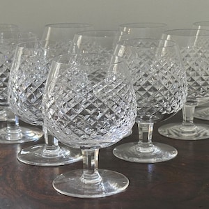 Vintage Waterford Crystal Brandy Snifters - Alana Pattern - Set of 10