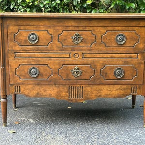 Baker Furniture Louis XVI Style 2 Drawer Walnut Commode Dresser