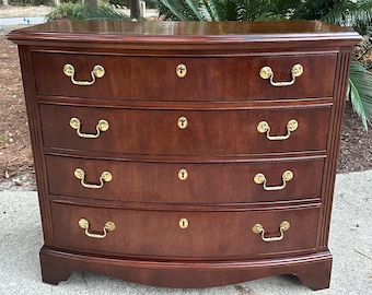 Vintage Flame Mahogany 4 Drawer Bowfront Chest