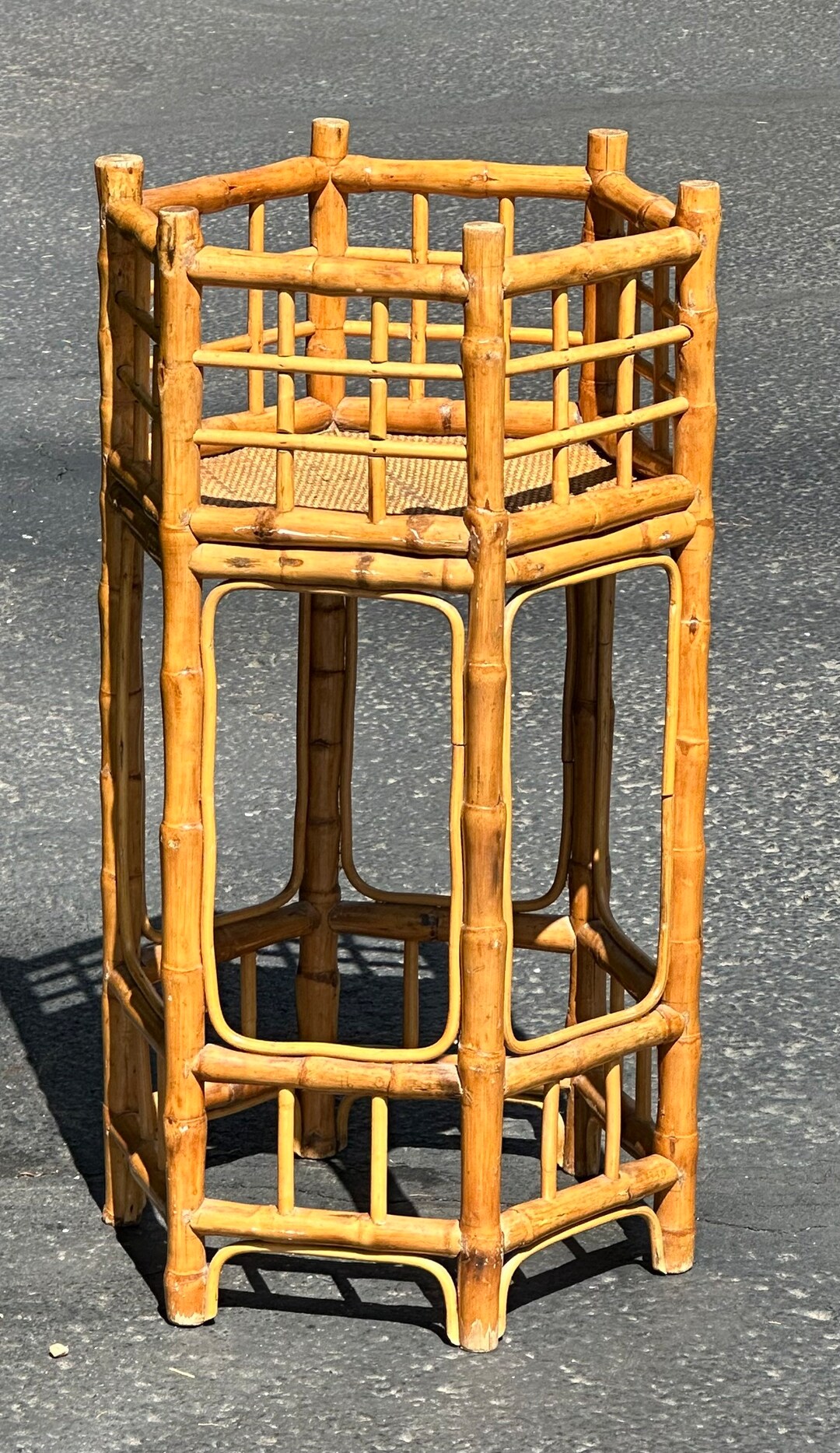 Vintage Rattan Plant Stand Etsy