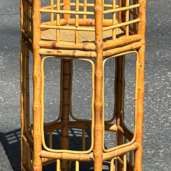 Vintage Rattan Plant Stand Etsy