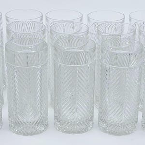 Set of 15 Ralph Lauren Herringbone Highball Tumbler Glasses in Mint Condition - Germany