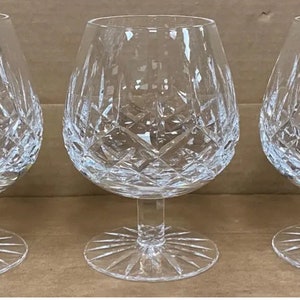 Pair of Vintage Cut Crystal Brandy Glasses by Waterford Crystal, C