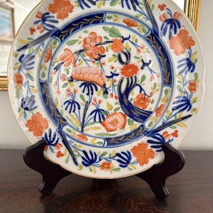 19th Century Staffordshire Hand Painted Display Plate, Decorative Wall Decor, Collectible