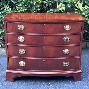 Ethan Allen 18TH Century Mahogany Collection Bowfront Chest - Etsy