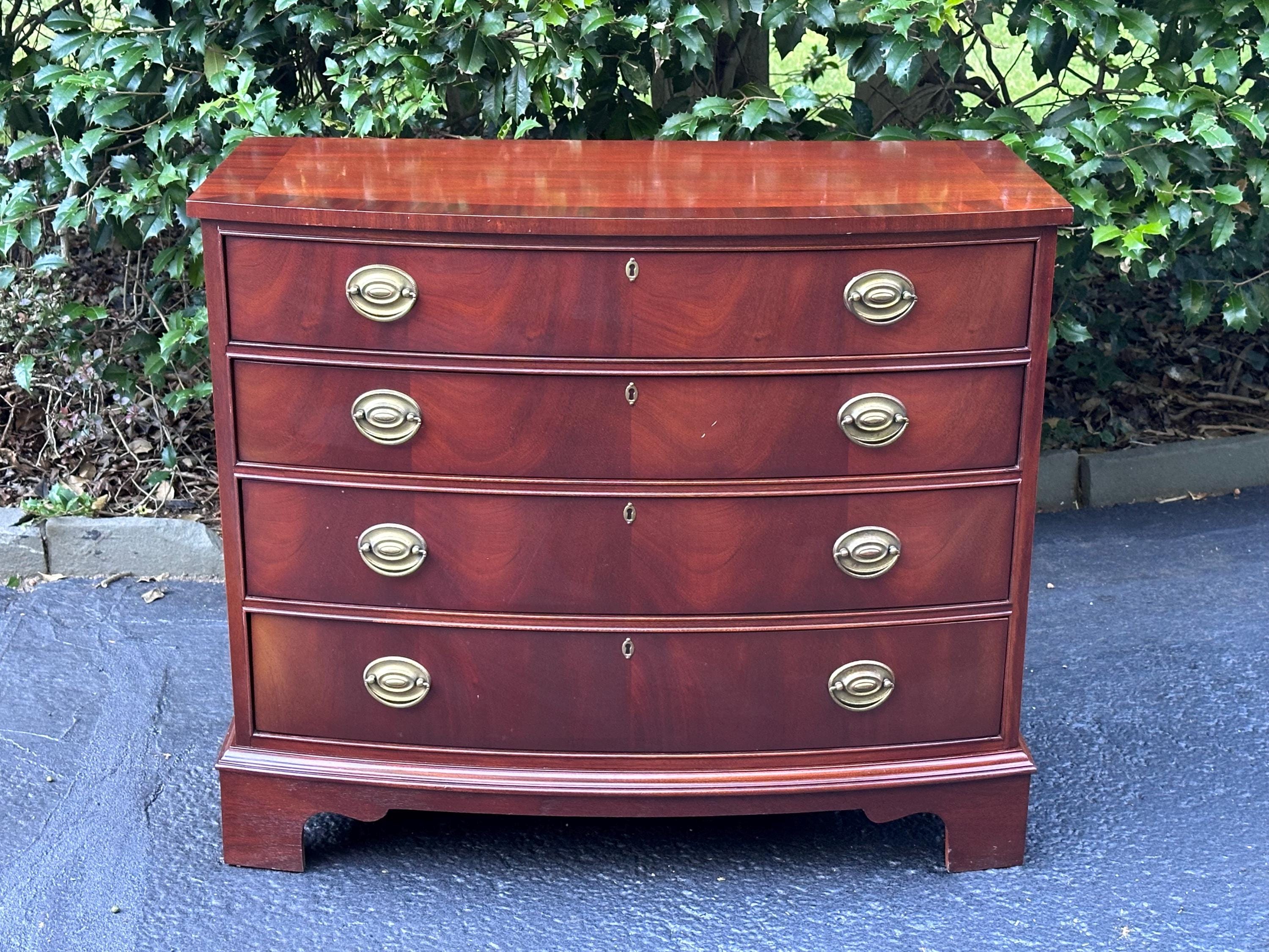 Ethan Allen 18TH Century Mahogany Collection Bowfront Chest - Etsy