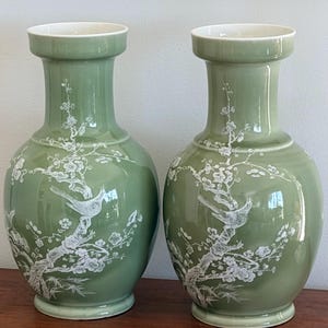 Porcelain Chinese Celadon Vase - Etsy