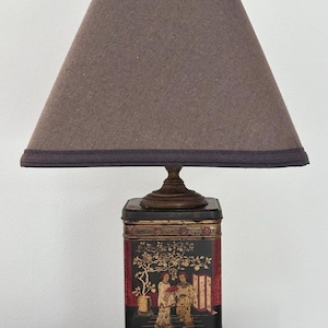 Frederick Cooper Chinese Chinoiserie Tea Canister Tole Table Lamp