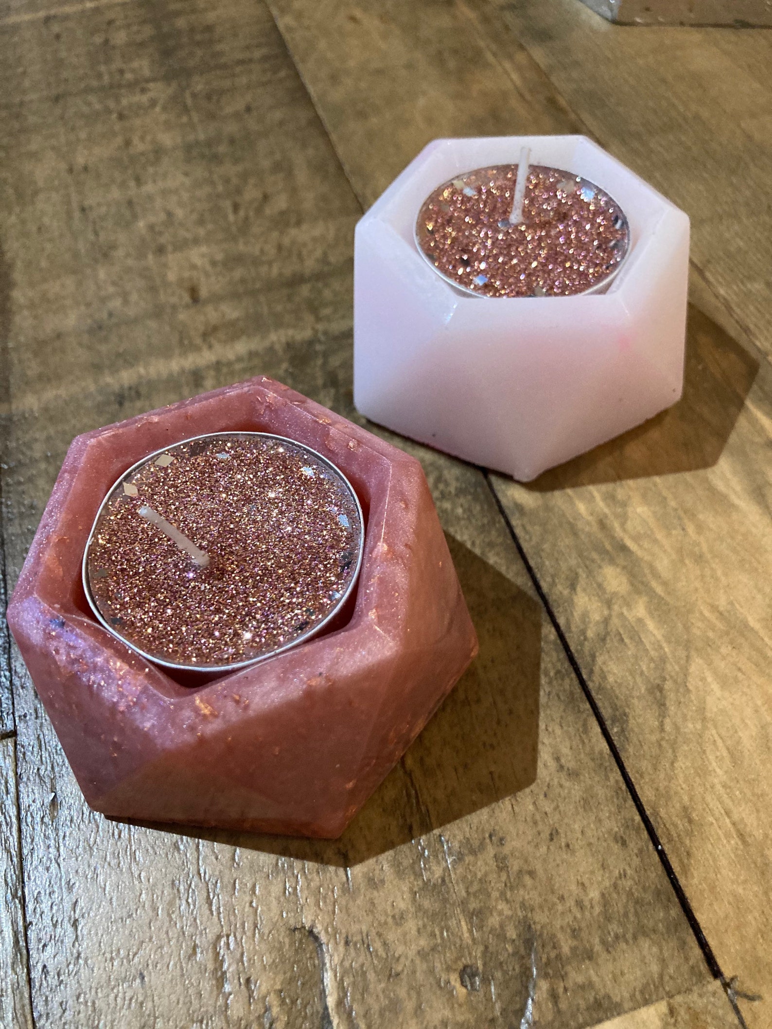 Handmade Tealight Candle Holder Resin Geometric Etsy