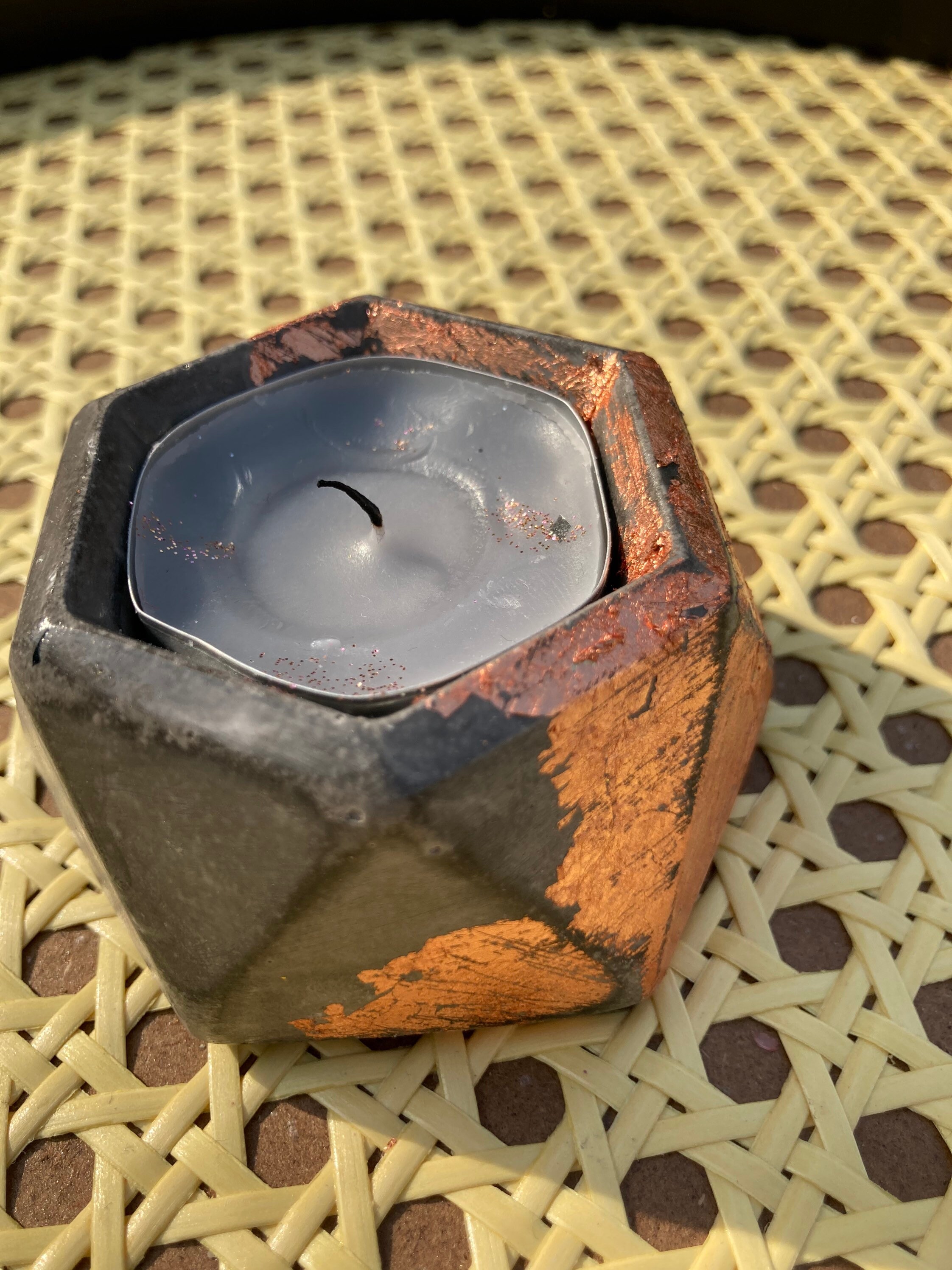 Handmade Tealight Candle Holder Resin Geometric Etsy