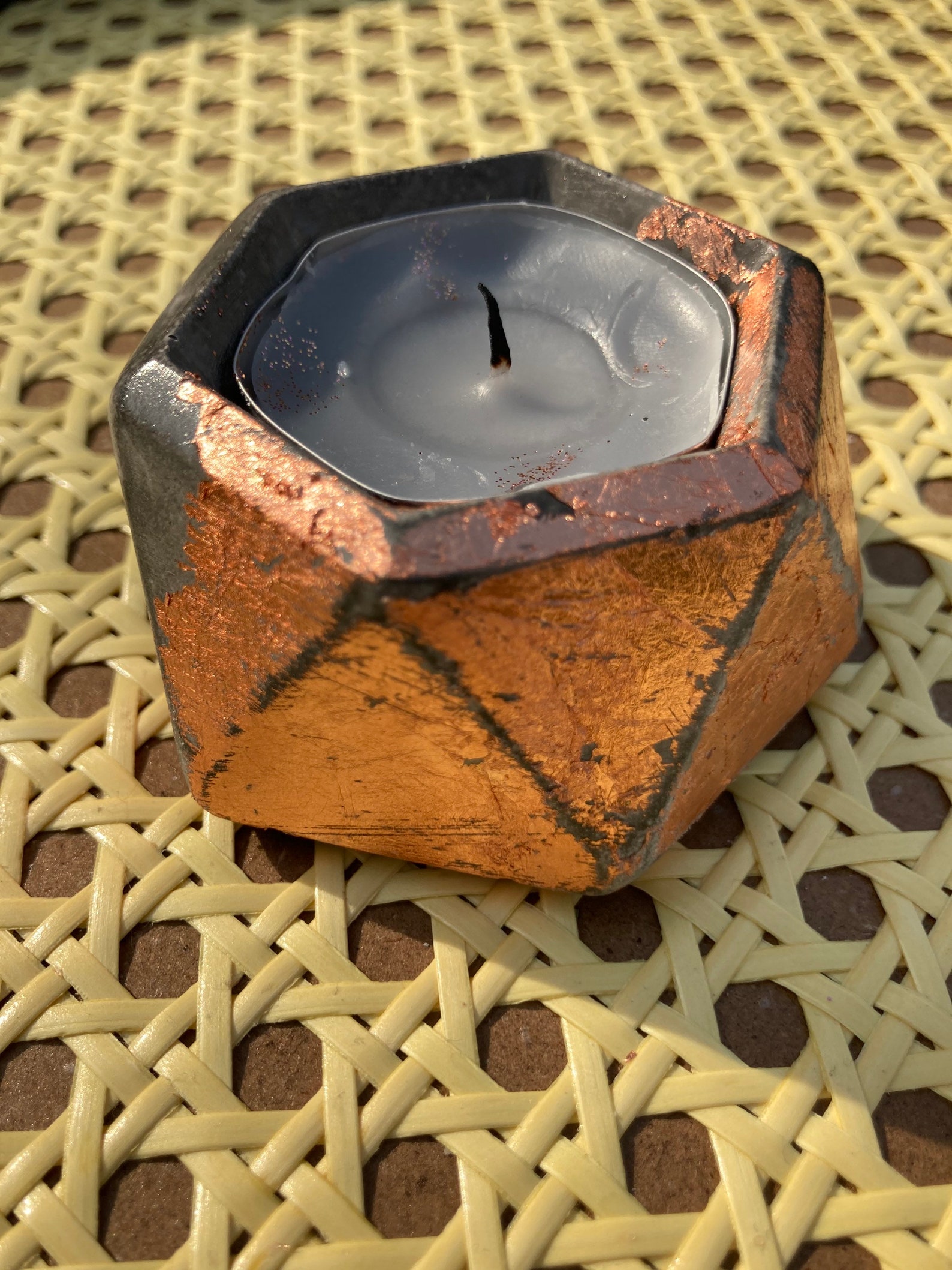 Handmade Tealight Candle Holder Resin Geometric Etsy