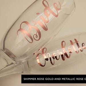DIY Wedding Decals Champagne Flute, Wedding Vinyl Champagne Flutes Vinyl, Glass Stickers Wedding Decal Stickers Personalised Champagne Flute image 7